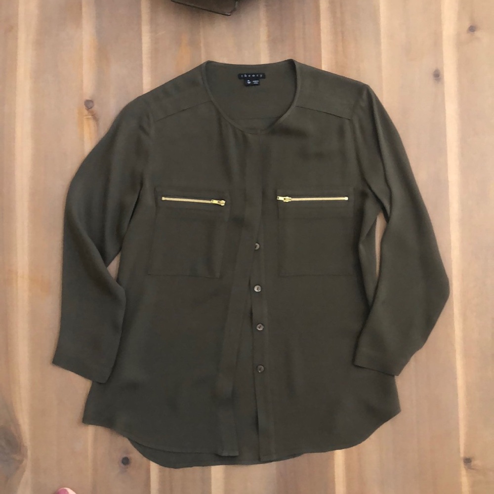 Theory 100% silk blouse
